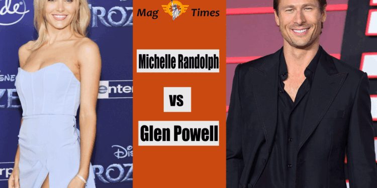 Michelle Randolph and Glen Powell