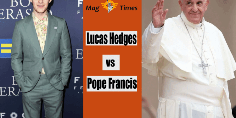 Lucas Hedges and Pope Francis