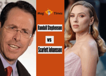 Randall Stephenson and Scarlett Johansson
