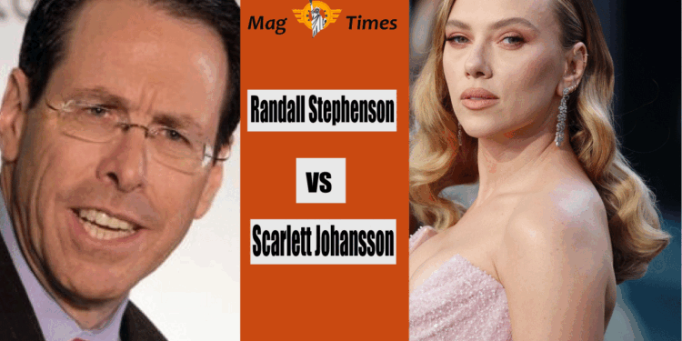 Randall Stephenson and Scarlett Johansson
