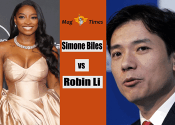 Simone Biles and Robin Li