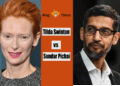 Tilda Swinton and Sundar Pichai