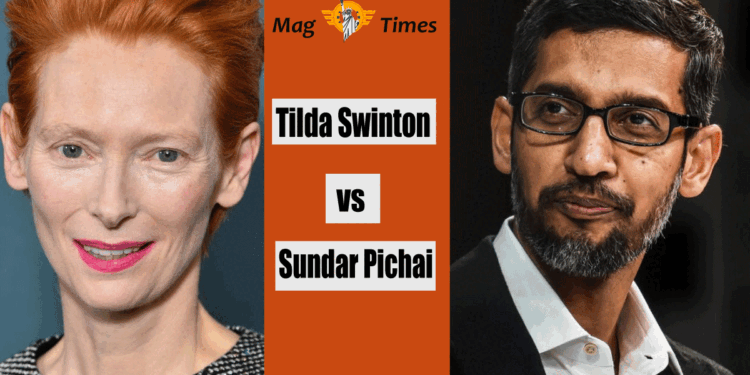 Tilda Swinton and Sundar Pichai
