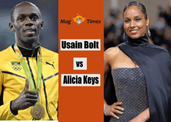 Usain Bolt and Alicia Keys